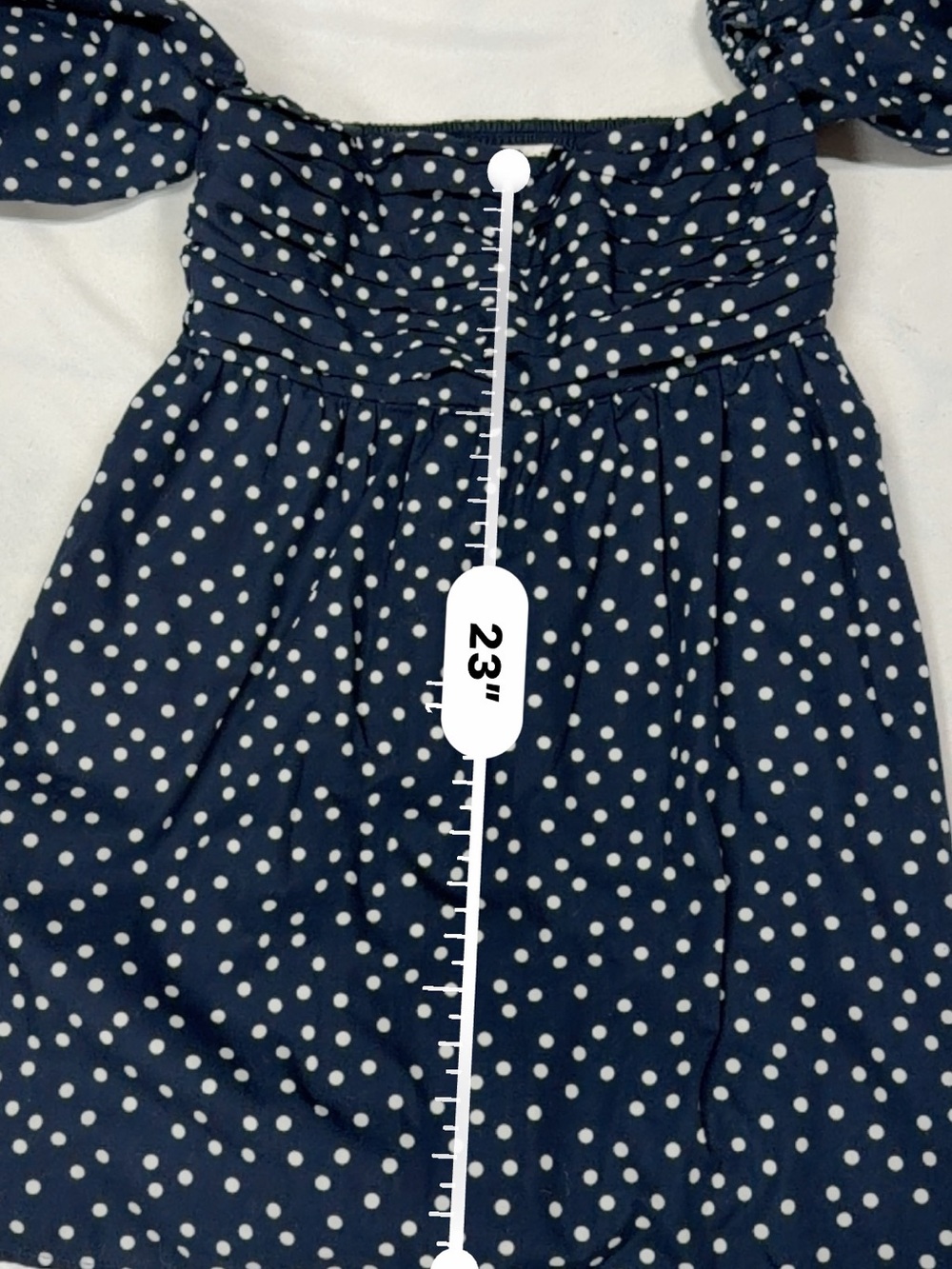 Abercrombie & Fitch Navy and White Polka Dot Mini Dress/Shorts - Picture 14 of 14